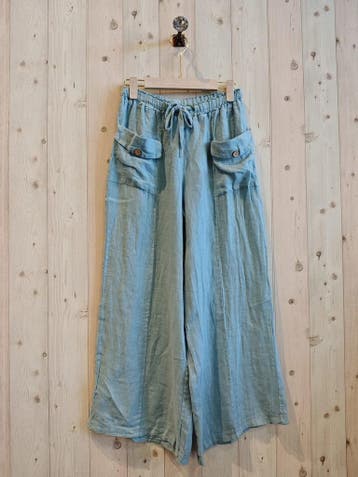 Boho Linnen broek met brede pijpen - steek zakken met een, Kleding | Dames, Tops, Nieuw