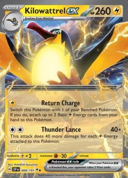 Kilowattrel EX 068/191 holo surging sparks, Ophalen of Verzenden, Nieuw, Losse kaart, Foil