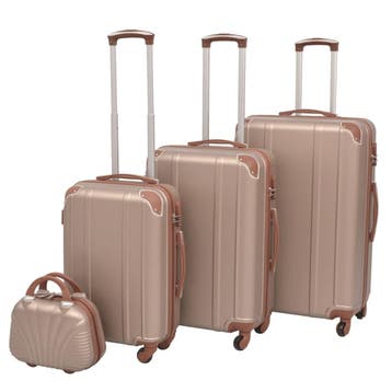 vidaXL Harde rolkoffer set champagnekleurig 4-dlg, Verzenden, Nieuw