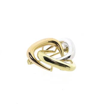 Tricolor gouden dynamische broche, Ophalen of Verzenden, Gebruikt, Overige kleuren, Goud