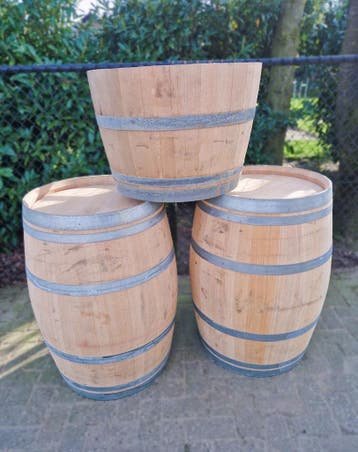 Eikenhouten wijnvaten 225L - houten regenton, Met kraantje, 150 liter of meer, Nieuw, Ophalen of Verzenden