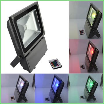 LED Bouwlamp RGB - 100 Watt, Ophalen of Verzenden, Nieuw, 50 tot 200 watt, Lamp met armatuur