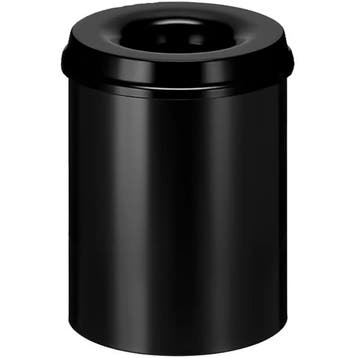 Afvalbak | Metaal | Zwart | 15L | Open | Vlamdovend |, Verzenden, Nieuw in verpakking