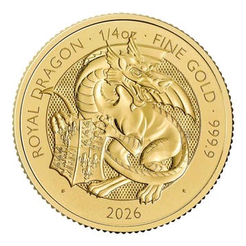 Gouden Tudor Beast The Royal Dragon 1/4 oz 2026, Postzegels en Munten, Verzenden, Losse munt, Goud