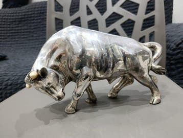sculptuur, Toro 26x15x10 in argento. - 15 cm - .925 zilver