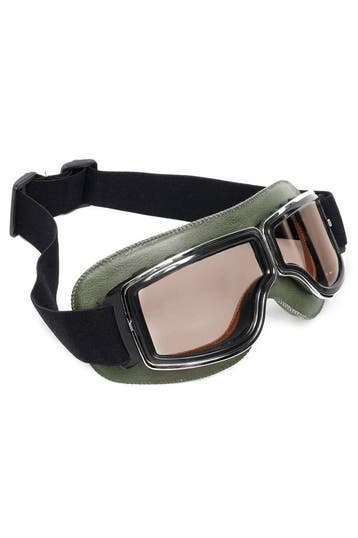KIMU® Goggles Motorbril Skibril Bril Groen Montuur Bruine Gl, Ophalen of Verzenden, Nieuw, Overige maten, Carnaval