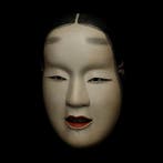 (Include Mask Bag & Box) Signed Japan Wooden Noh Mask of, Antiek en Kunst