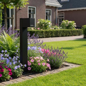 QUERK Staande buitenlamp vierkant | Zwart | GU10 fitting, Ophalen of Verzenden, Nieuw, Staande lamp