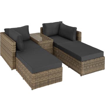 Rotanlounge met aluminium frame San Domino - natuur, Verzenden, Nieuw