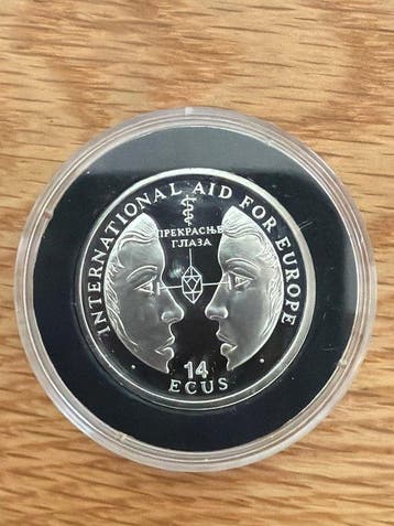 Gibraltar. 14 Ecus 1994 International Aid for Europe - 10g, Postzegels en Munten