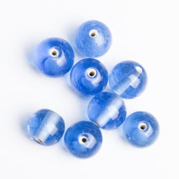 10 x Glas kraal 12 x 10mm kleur: blauw gat: 2mm (Glaskralen), Hobby en Vrije tijd, Ophalen of Verzenden, Nieuw, Kraal