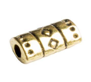 20 x metalen buis kraal  goudkleur 9 x 3mm gat 1,4mm, Ophalen of Verzenden, Nieuw, Kraal