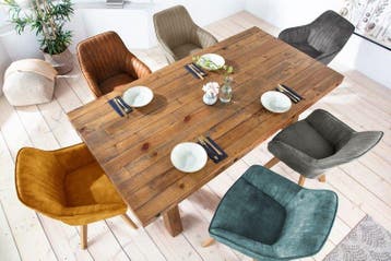 Draaibare design stoel LIVORNO mosterdgeel fluweel, Huis en Inrichting, Stoelen, Ophalen of Verzenden, Nieuw