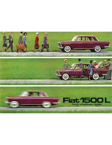1963 FIAT 1500L BROCHURE ENGELS, Nieuw, Author