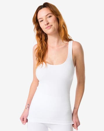 HEMA Licht corrigerend hemd naadloos katoen wit, Kleding | Dames, Verzenden, Wit