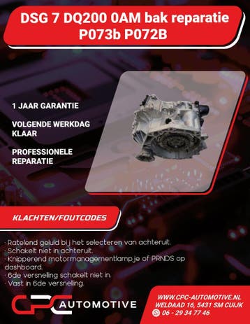 DSG 7 DQ200 0AM bak reparatie P073b P072B, Ophalen, Gereviseerd, Skoda