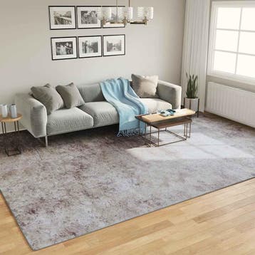 vidaXL Vloerkleed wasbaar 400x300 cm grijs, Verzenden, Nieuw, Grijs