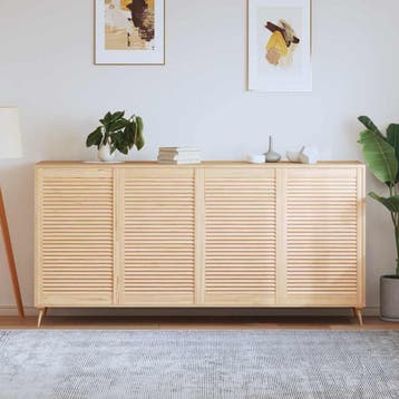 vidaXL Kastdeuren met lamellen 4 st 99,3x59,4 cm massief, Verzenden, Nieuw