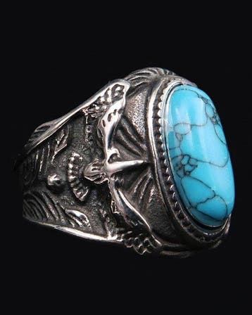 Howliet turquoise - Odins ravenen Vikingsignetring: