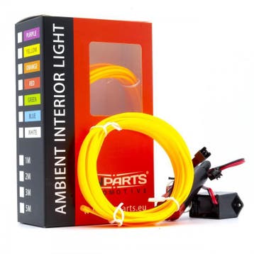 LED Interieur/sfeer verlichting strip - Geel - 2 Meter, Auto diversen, Ophalen of Verzenden