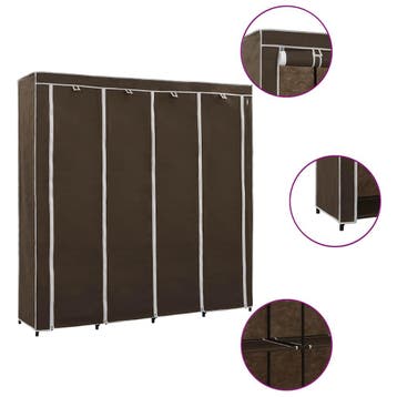 vidaXL Kledingkast met 4 vakken 175x45x170 cm bruin, Verzenden, Nieuw