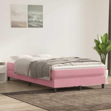 vidaXL Boxspring zonder matras fluweel roze 120x220 cm, Verzenden, Nieuw, Stof