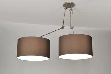 Rietveld Hanglampen - Bruin - Stof, Verzenden, Nieuw