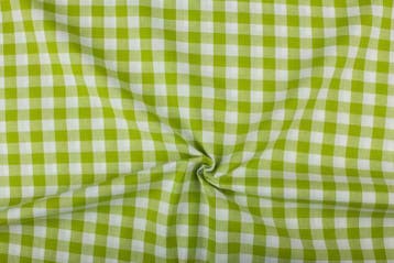 Brabants bont stof limoengroen wit geruit - 18mm geruit, 120 cm of meer, Ophalen of Verzenden, Katoen, Groen