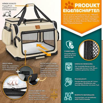 Reisbench hond - Draagtas hond - Transportbox - 61x42x42 cm, Verzenden, Zo goed als nieuw