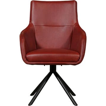 Leren draaibare eetkamerstoel Fancy - Granada Rouge (rood), Industrieel, Modern, Scandinavisch, Nieuw, Leer, Ophalen of Verzenden