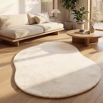 Organisch vloerkleed - crème - 160 x 230 cm, Verzenden, 150 tot 200 cm, Crème, Nieuw