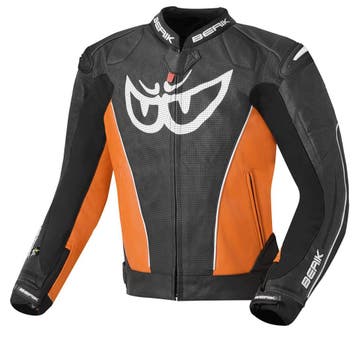 Berik Street Zwart Oranje Leren Motorjas, Motoren, Kleding | Motorkleding, Nieuw met kaartje, Jas | leer, Berik, Heren