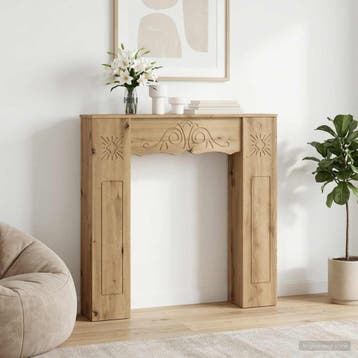 vidaXL Haardomlijsting Artisanaal eiken 102 x 20 x 102 cm, Verzenden, Nieuw