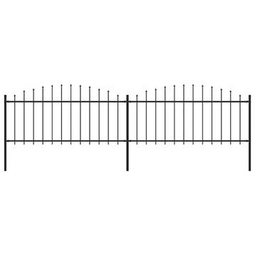 vidaXL Tuinhek met speren bovenkant (0,5-0,75)x3,4 m staal, Verzenden, Nieuw, IJzer, Minder dan 1 meter