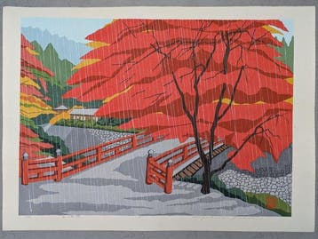Toyohisa Inoue - HUGE Autumn Print - Autumn in Takao -