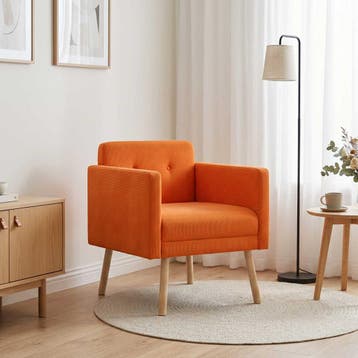 vidaXL Accentstoel Oranje Ribstof, Verzenden, Nieuw
