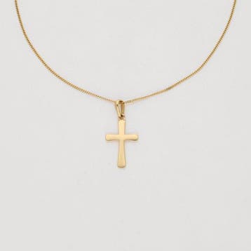 Ketting met hanger - 14 karaat Geel goud - Kruis, Sieraden, Tassen en Uiterlijk, Antieke sieraden
