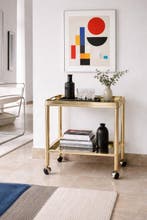 MB Italy - Serveerwagen - Glas, Metaal, Messing - Vintage