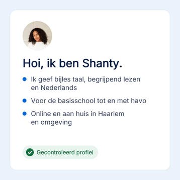 Shanty geeft bijles taal en begrijpend lezen in Haarlem, Privéles, Bijles