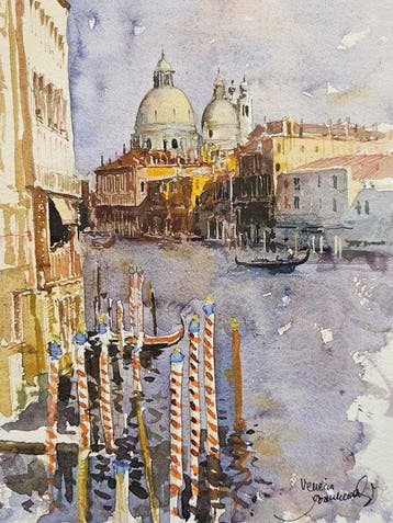 Italiaanse school (XX) - Vista Veneciana