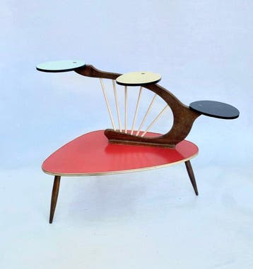 Bijzettafel - Formica - Vintage plantenstandaard