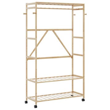 vidaXL Kledingrek met schappen en wielen 110x40x180 cm, Verzenden, Nieuw