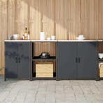 vidaXL Keukenopslag set met plank 3 pcs Antraciet, Verzenden, Nieuw