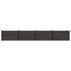 vidaXL Hekpaneel 4 pcs WPC en Aluminium Zwart, Verzenden, Nieuw