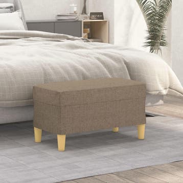 vidaXL Bankje 70x35x41 cm stof taupe, Verzenden, Nieuw, Stof, Minder dan 150 cm