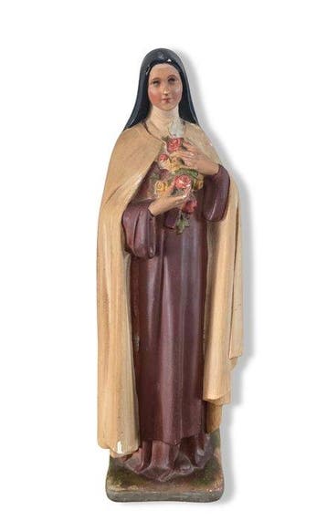 Beeld - Heilige Thérèse van Lisieux - 30 cm - Gips -