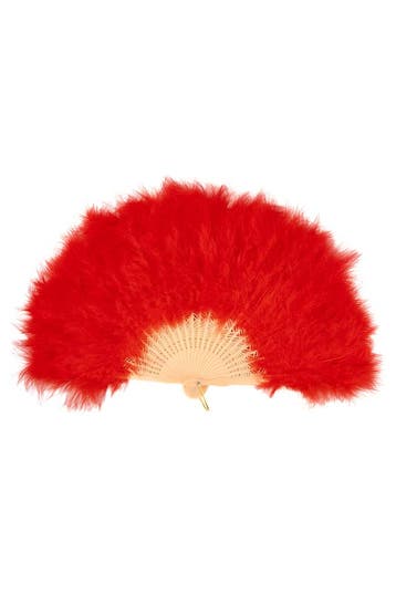 Waaier Luxe Rood Fan Veertjes Dons Rode Handwaaier Vouwwaaie, Ophalen of Verzenden, Nieuw