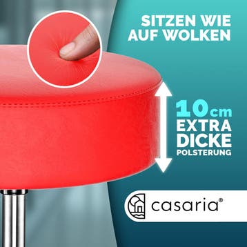 Rolkruk kunstleer Rood 360° draaibaar (Kantoor inrichting), Verzenden, Nieuw in verpakking
