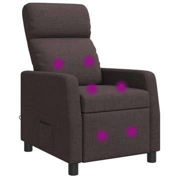 vidaXL Massage Recliner Donkerbruin Stof, Verzenden, Nieuw