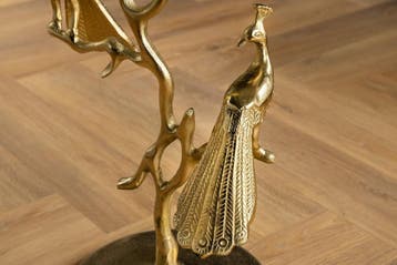Ronde bijzettafel WILDLIFE PEACOCK 60cm goud Metalen Peacock, Ophalen of Verzenden, Nieuw